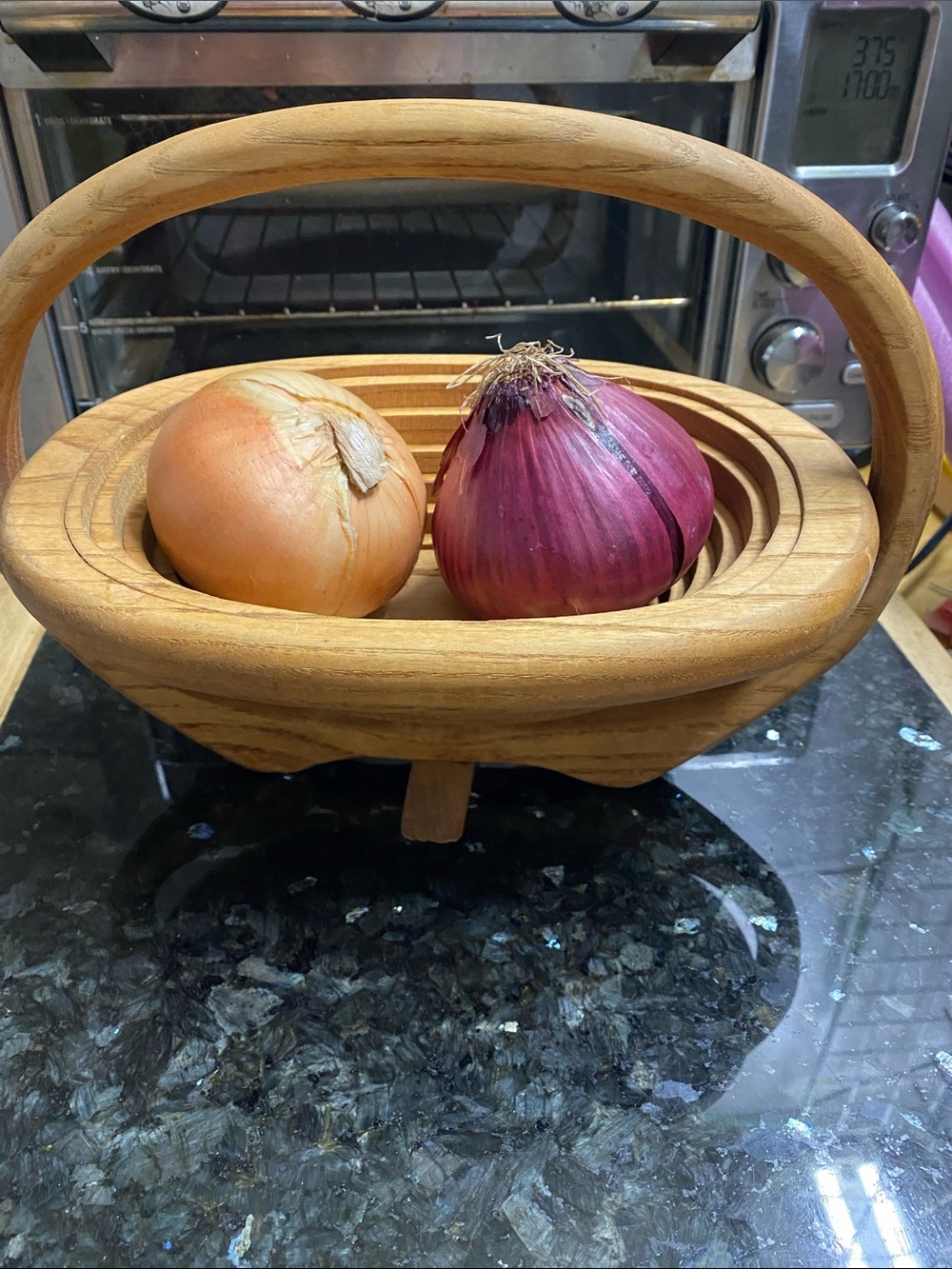 Collapsible Wooden Handled Fruit & Vegetable Basket -Ash wood folk art